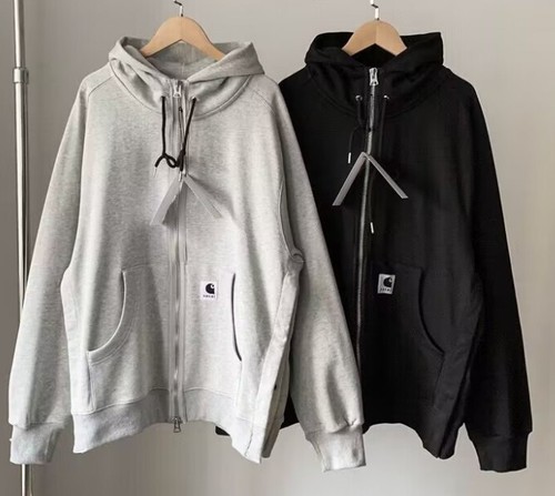 Felpa con cappuccio classica Sacai bilaterale spacco cerniera aggiunta velluto