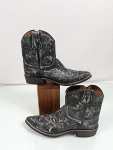 Lucchese since 1883 Women's 7 Black Leather Snip Toe Western Cowgirl Ride Boot - Picture 1 of 7