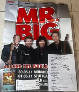 Mr Big Hand Signed SETLIST 2011 Munich Poster Ticket Munchen Germany Torpey - Picture 1 of 23