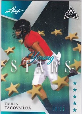 2021 Leaf Young Stars Platinum #19 Taulia Tagovailoa - Maryland Rookie ARC 26/99 - Image 1 of 2