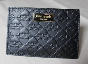 Kate Spade Graham Penn Place Embossed Leather Card Holder WLRU4942 Black - Picture 1 of 4