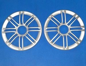 Set Of 2 Polk Audio Speaker Grilles 6.5” Silver Plastic Covers Guards Pair - Picture 1 of 8