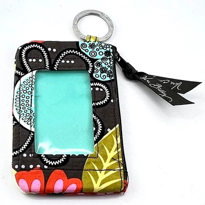 Vera Bradley Petite Zip-Around Coin Purse Carteira de Identidade Flor Chuveiro Aposentado - Imagem 1 de 2