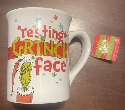 Department 56 Resting Grinch Face 16 ounce Mug  Christmas Holiday NEW With Box - Image 1 of 3
