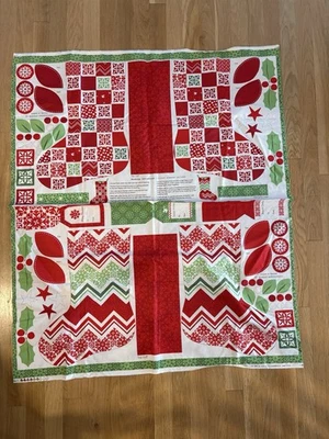 Christmas Fabric Panel - Joy Kate Spain Christmas Stocking Moda Cotton #27121 - Image 1 of 4