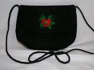 Vintage Mitzi Handtasche schwarz Samt bestickt Urlaub - Bild 1 von 11