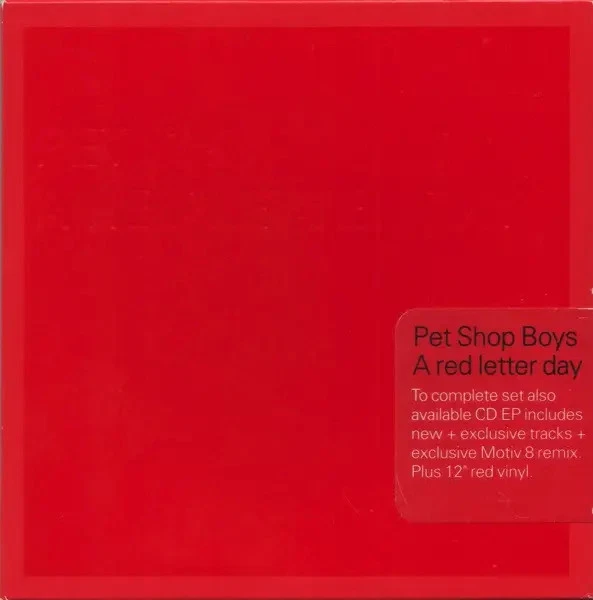 CD SINGLE Pet Shop Boys A Red Letter Day Parlophone - Bild 1 von 1