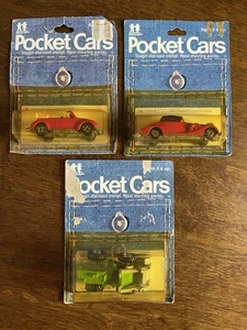 Lot of 3 Vintage Tomy Pocket Cars VW Cabriolet, 1937 Packard, Wheel Loader-7-10 - Picture 1 of 6