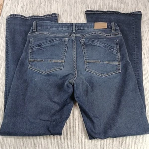BKE Jeans Payton Women's 29 x 31.5 Denim Universal Fit Mid-Rise Flare Dark Wash - Picture 1 of 11