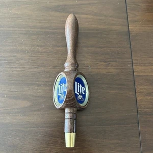 Miller Lite Rubinetto Legno Manico 3 Lati Bar Birra Uomo Cave Vintage - Foto 1 di 8
