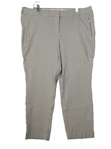 Lane Bryant White Striped Capri Dress Business Career Pants Women’s Plus Size 24 - Picture 1 of 14