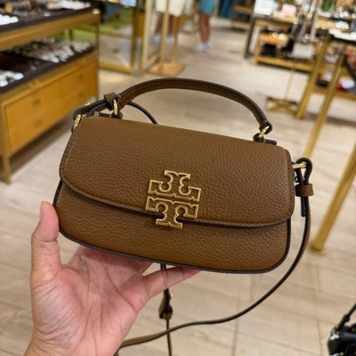 Tory Burch Britten Mini Top Handle Crossbody 149645 Moose $300 - Image 1 of 4