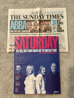 ABBA The Sunday Times & Saturday Newspaper - Reunion ABBA: Voyage 2021 - Image 1 of 3