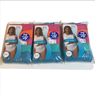 Just My Size Cotton Briefs Panties Plus Sz 13 15 Pairs Hi Cut Pink Lot New Packs - Image 1 of 4