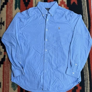 Camisa Polo Ralph Lauren Calce Clásico Rendimiento Oxford Azul Para Hombres XL Carne Poni - Imagen 1 de 12