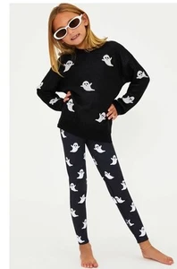 Beach Riot LITTLE PEPPA Girls LEGGINGS BEWITCHING BOO Halloween Leggings Sz 9/10 - Picture 1 of 17