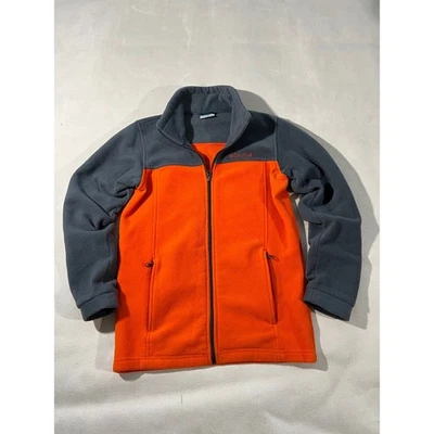 Chaqueta polar Columbia para niños naranja gris cremallera completa juvenil talla L 14 16 Foto 1 de 4