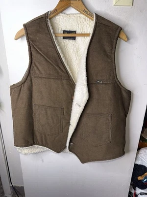Chaleco de Pana Wrangler Sherpa Marrón Años 70 Grande Para Hombre De Colección Foto 1 de 4