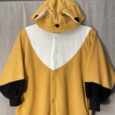 Lindo botón y cremallera de anime Fox polar de una pieza cosplay pijamas niños 10-12 Foto 1 de 4