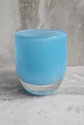 Glassybaby Cabo Blue Votive Glass Candle Holder Pre Triskelion  - Image 1 of 4