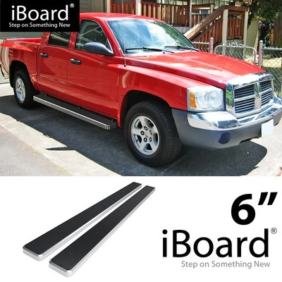 APS Polished Stainless Steel Side Steps 6in Fit Dodge Dakota Quad Cab 05-11 - Imagem 1 de 4