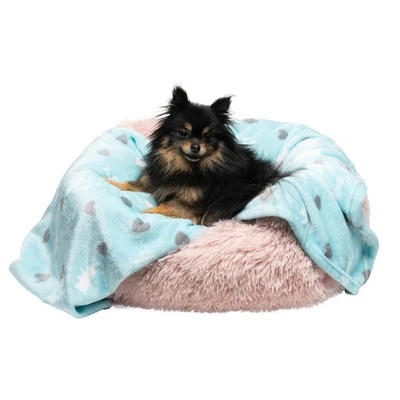 Juicy Couture Turquoise Blue Dog Blanket – Plush Puppy Throw, Printed, - Image 1 of 3