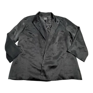 Eileen Fisher 100% Silk Jacket Women's XS Black Single Button Long Sleeve Blazer - Picture 1 of 9