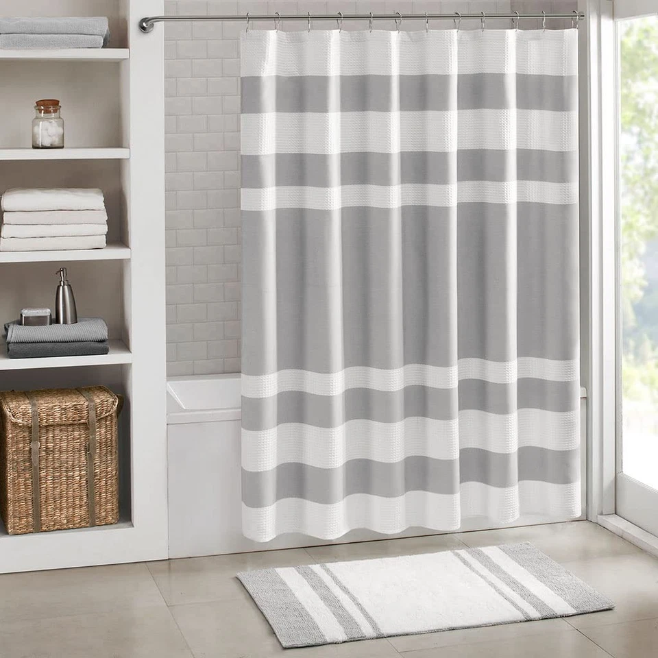 Spa Waffle Shower Curtain With 3m Treatment by Madison Park