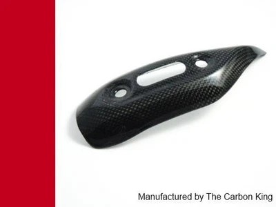 DUCATI MONSTER 696 796 1100 CARBON EXHAUST HEAT SHIELD PLAIN GLOSS WEAVE GUARD - Image 1 of 4
