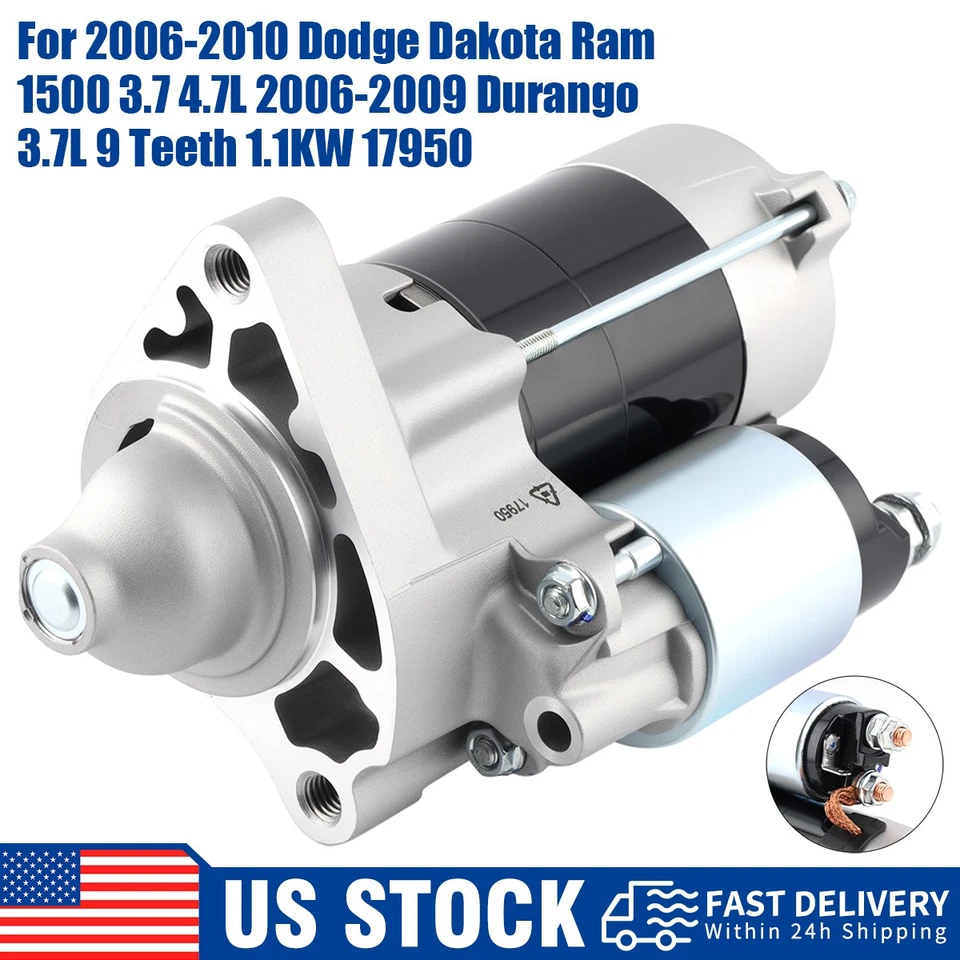 Starter Motor For 2006-2010 Dodge Dakota Durango Ram 1500 & Mitsubishi Raider - Изображение 1 из 4