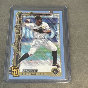 2025 Topps Holiday #H65 Xander Bogaerts Light Blue & White Glitter- Padres - Picture 1 of 2