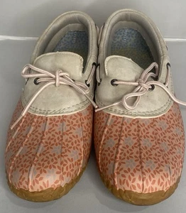 JBU by Jambu Shoes Women's 11 Gwen Garden Ready Peach Floral Rubber Slip-on Duck - Picture 1 of 9