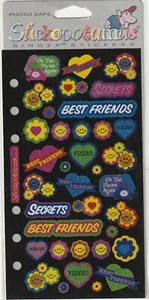 Sticko Metallic stickers BEST FRIENDS Flower theme 49501 FAST FREE ship! - Picture 1 of 1