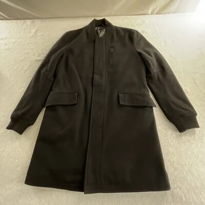 Chaqueta Abrigo Zara Hombre Guisante Para Hombre Mediana Mezcla Lana Cremallera Completa Exterior Cómoda Negra Foto 1 de 4