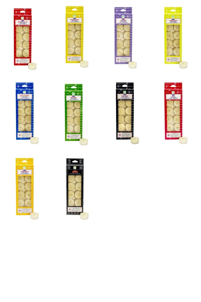 Satya Assorted Perfumed T-Lite 100% Natural Candles 6 Packs Total 72 Candles - Image 1 of 1