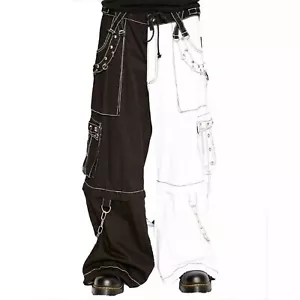 Pantalone uomo gotico Hunkwears fatto a mano bondage nero bianco punk rock - Foto 1 di 4
