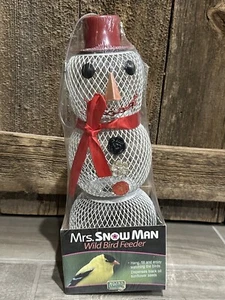 New! Mrs. Snowman Wild Bird Feeder 15” Cute! She Has Earrings! Look! ⛄️ - Picture 1 of 11