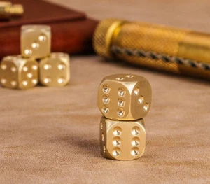New5pcs Solid Brass Polyhedral Dice Club Board Game Party Supplies Necessary EDC - Picture 1 of 10