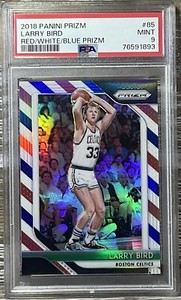 Larry Bird 2018-19 Panini Prizm #85 Red White Blue Prizm PSA 9