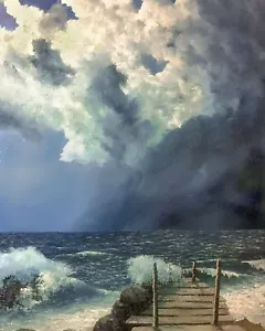 Coastal Escape: Authentic Beach Print-stormy summer beach housewarming gift. - Picture 1 of 13