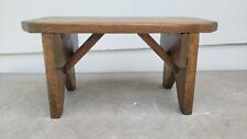 Antique Primitive Painted Wood Stool / Sitting Bench / Milking Stool