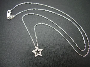 ROBERTO COIN TINY TREASURES 18K WHITE GOLD DIAMOND STAR PENDANT NECKLACE - Picture 1 of 10