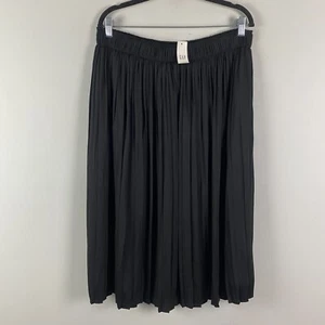 Gap Pleated Midi Skirt Size Large Black Pull On - Picture 1 of 9