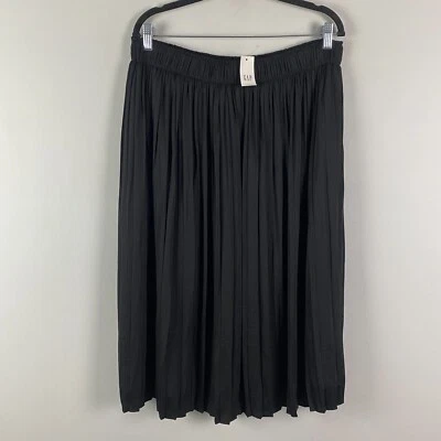 Gap Pleated Midi Skirt Size Large Black Pull On - Image 1 of 4