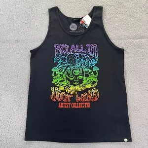 Zumiez Tank Top Trippy Its All In Your Head Black Size Medium NWT - Picture 1 of 8