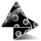 2 x Triangle Stickers  7.5cm - BW - Germ Virus Bacteria Science  #38570