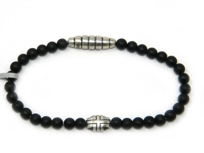 Brazalete David Yurman Para Hombres 5mm Suroeste Cuentas Ónix Negro y Plata de Ley Nuevo con Etiquetas Foto 1 de 4