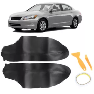 Cubierta de reposabrazos para paneles de puerta delantera de cuero negro cupé Honda Accord 2008-2012 - Imagen 1 de 10