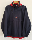 Ralph Lauren Chaps Hooded Windbreaker Jacket Men's Size Medium Navy Blue Red