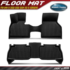 2x Front & Rear Black Floor Mats Liner for BMW iX 2022 2023 2024 iX3 iX xDrive40 - Picture 1 of 12